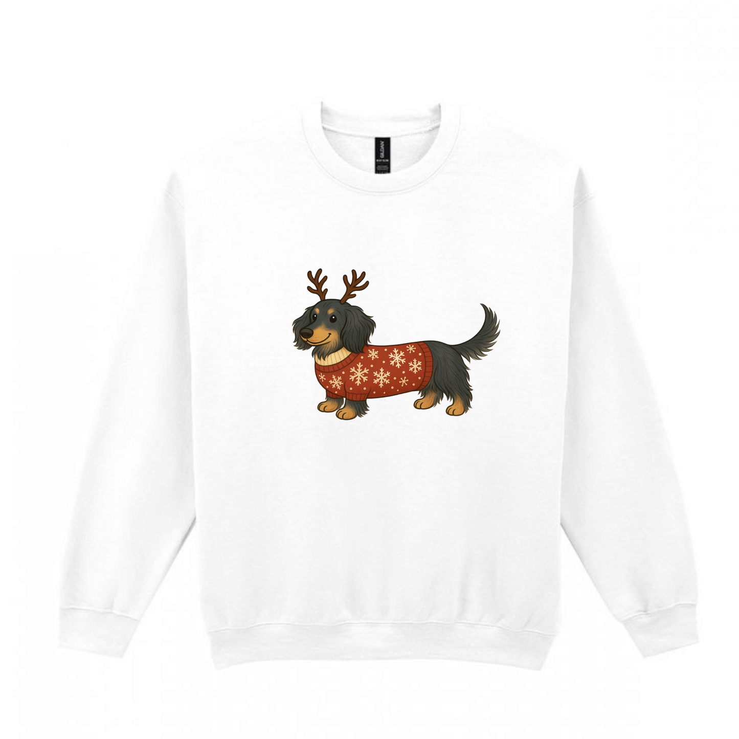Christmas Blue & Tan Long Hair Dachshunds Sweaters - Available in 8 Colours (Dispatch after 26th Nov)