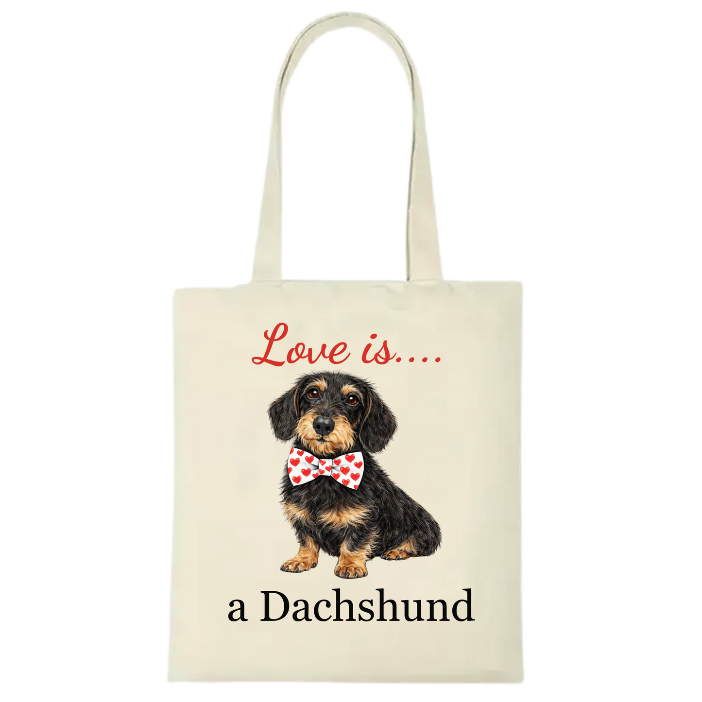 Love is... Personalised Dachshund Tote Bag - 22 options to choose from