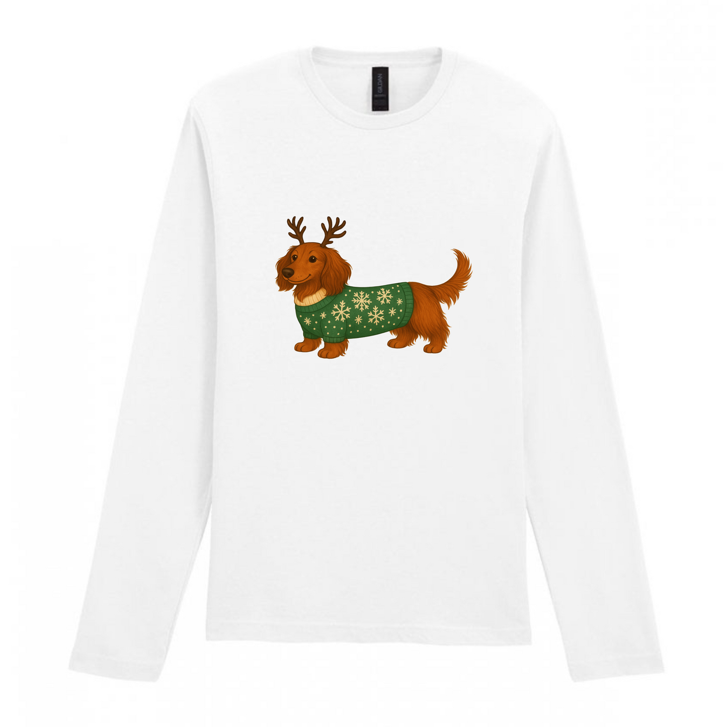 Christmas Dachshunds White Long Sleeved T Shirt - 21 Designs to Choose From (Dispatch after 26th Nov)