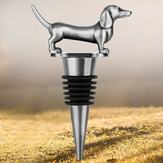 Dachshund Bottle Stopper/Wine Cork Silver