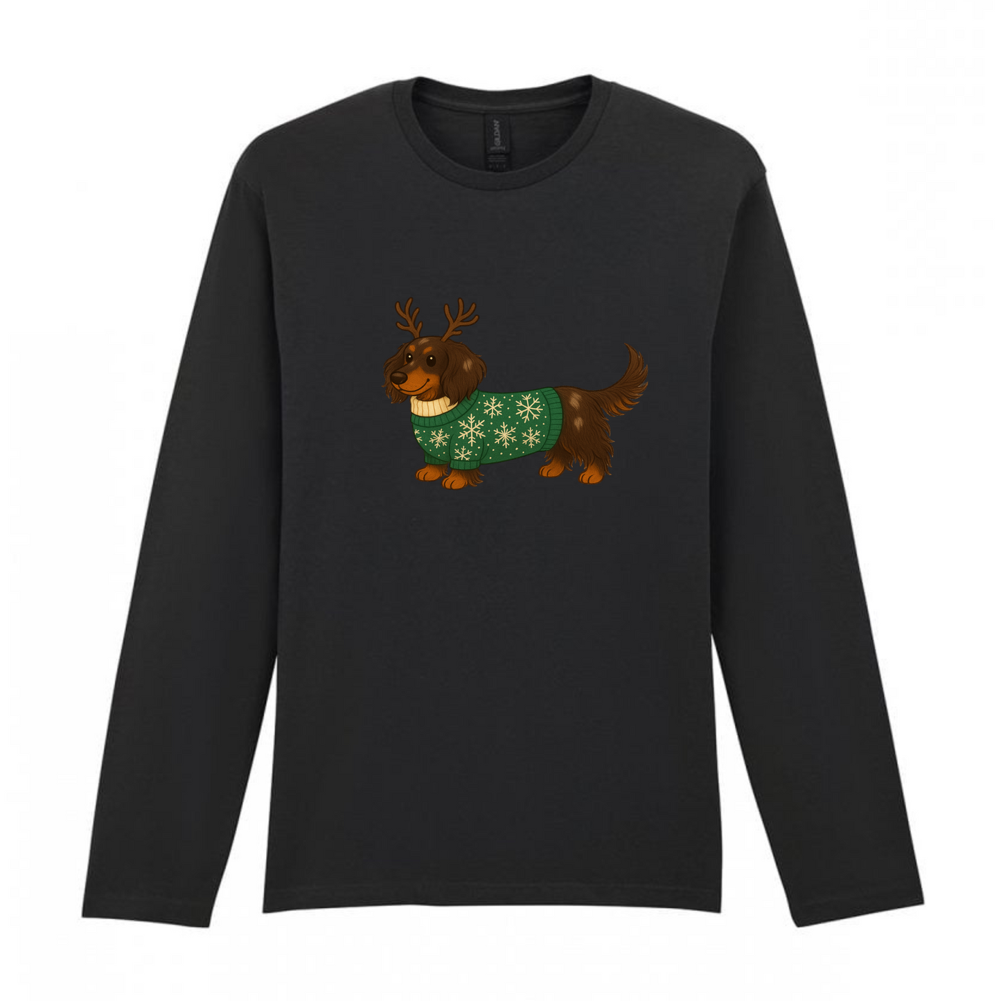 Christmas Dachshunds Black Long Sleeved T Shirt - 21 Designs to Choose From (Dispatch after 26th Nov)