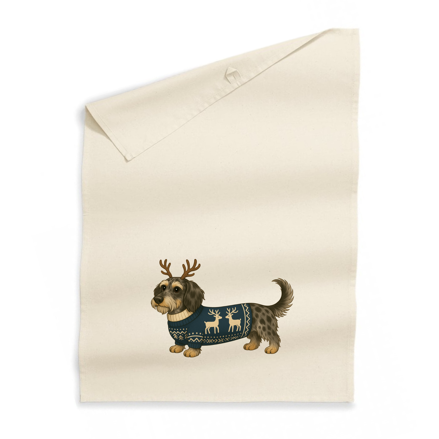 Christmas Dachshund Organic Cotton Tea Towel - 21 Designs to Choose From (Dispatch after 26th Nov)