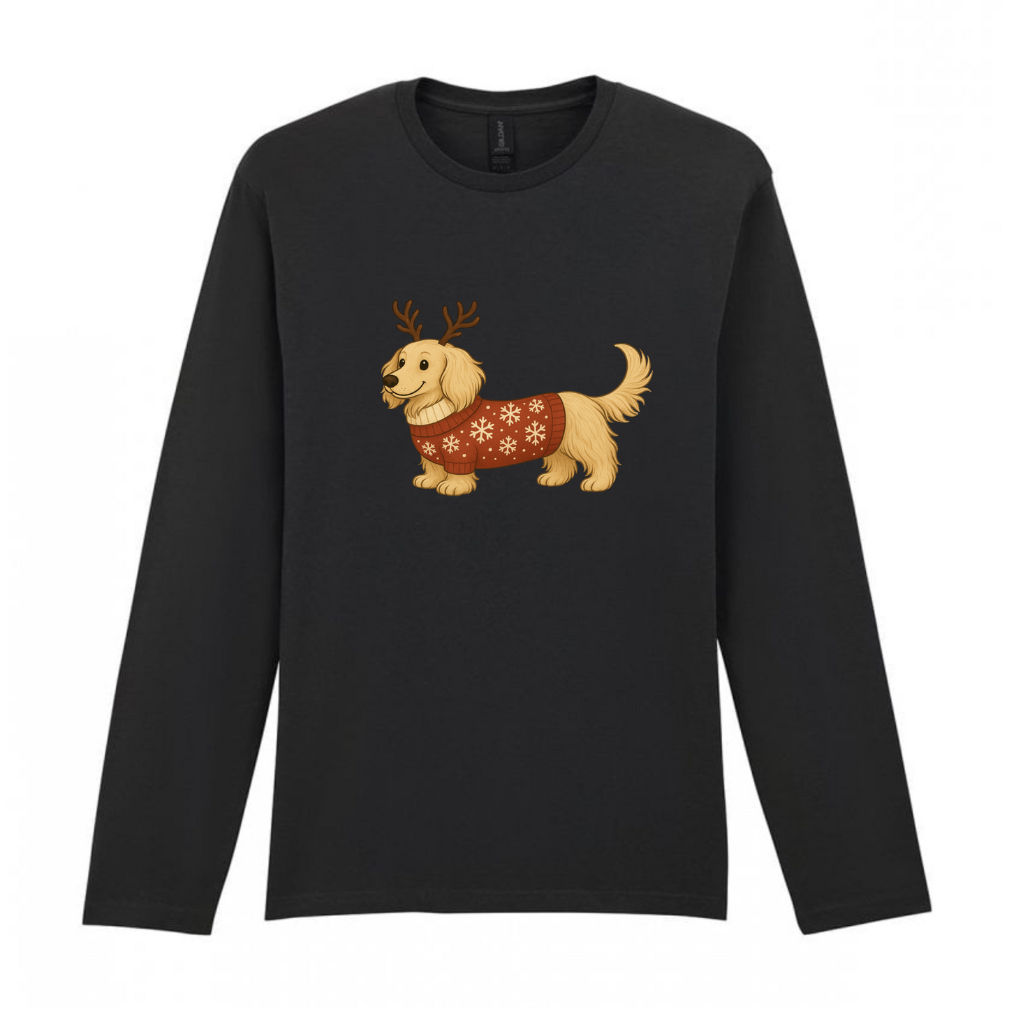 Christmas Dachshunds Black Long Sleeved T Shirt - 21 Designs to Choose From (Dispatch after 26th Nov)