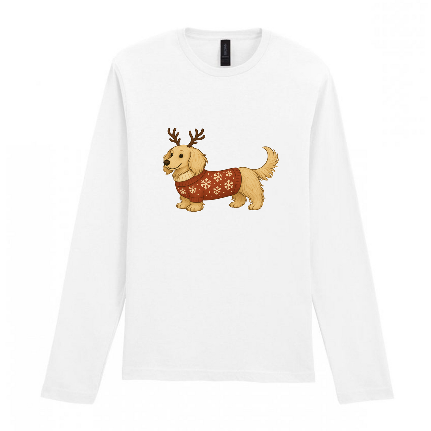 Christmas Dachshunds White Long Sleeved T Shirt - 21 Designs to Choose From (Dispatch after 26th Nov)