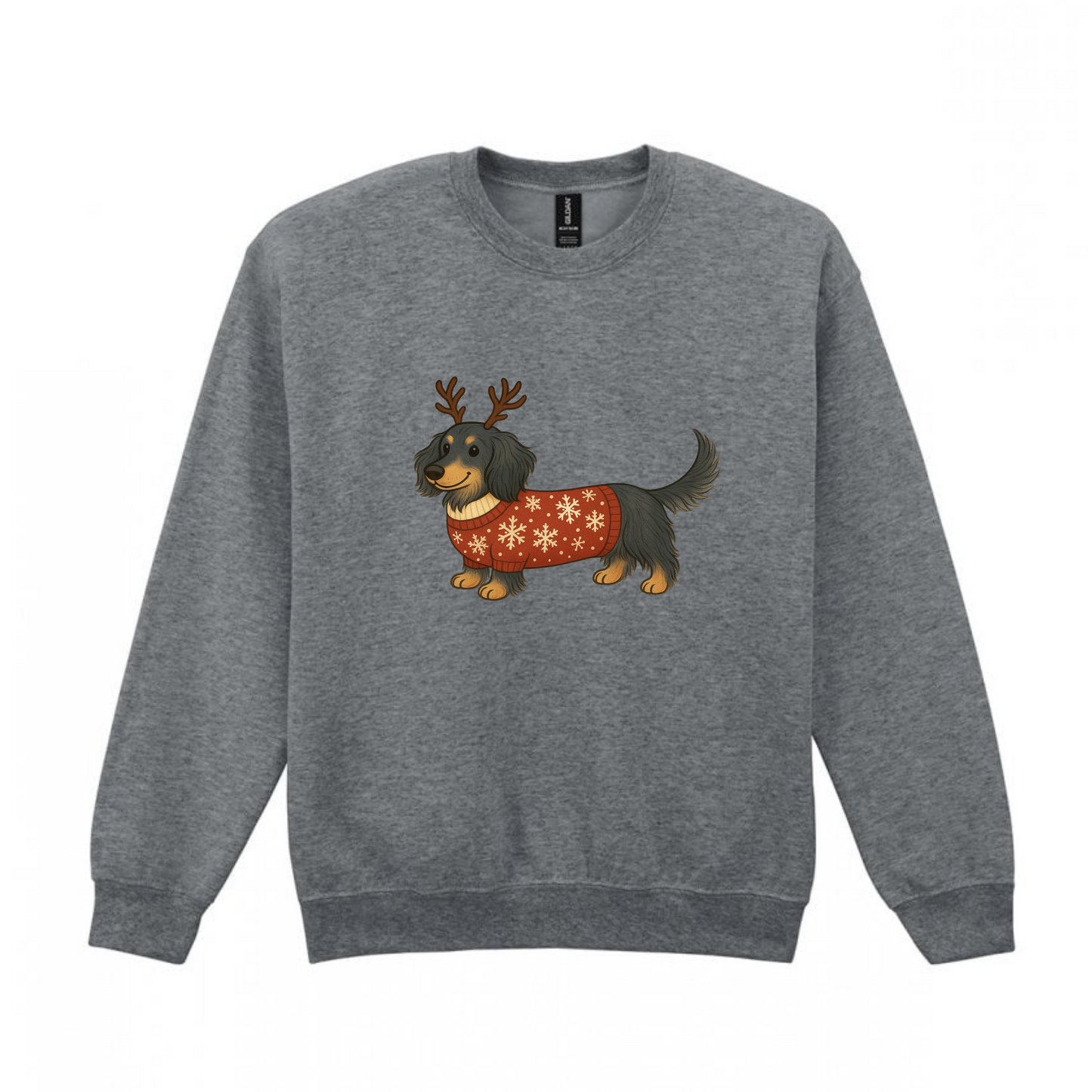 Christmas Blue & Tan Long Hair Dachshunds Sweaters - Available in 8 Colours (Dispatch after 26th Nov)