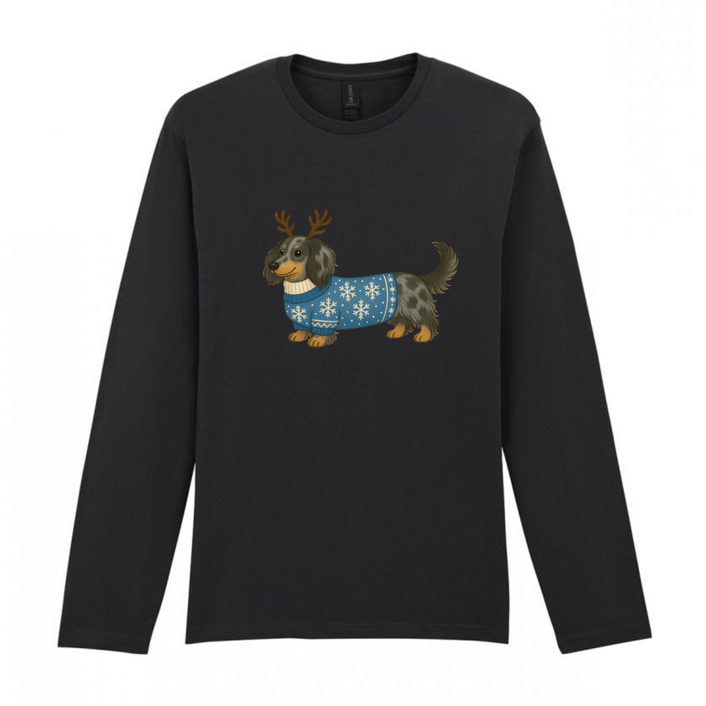 Christmas Dachshunds Black Long Sleeved T Shirt - 21 Designs to Choose From (Dispatch after 26th Nov)