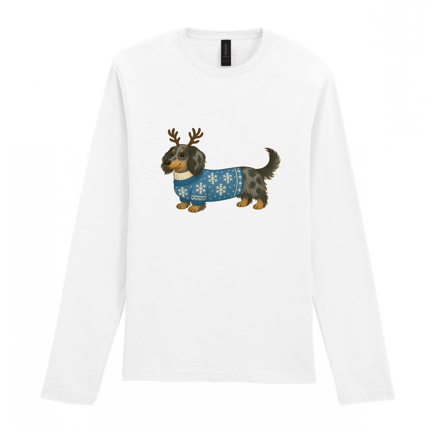 Christmas Dachshunds White Long Sleeved T Shirt - 21 Designs to Choose From (Dispatch after 26th Nov)
