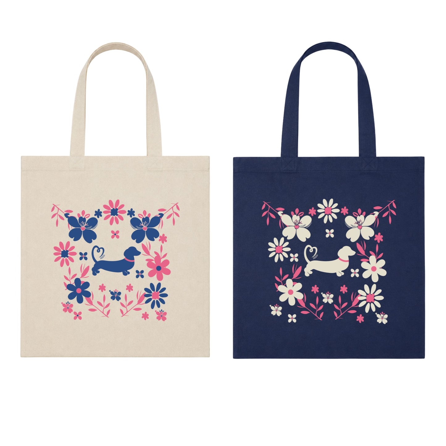 Spring Fling Tote Bag | Choose Natural or Navy 🛍️🐾🌸