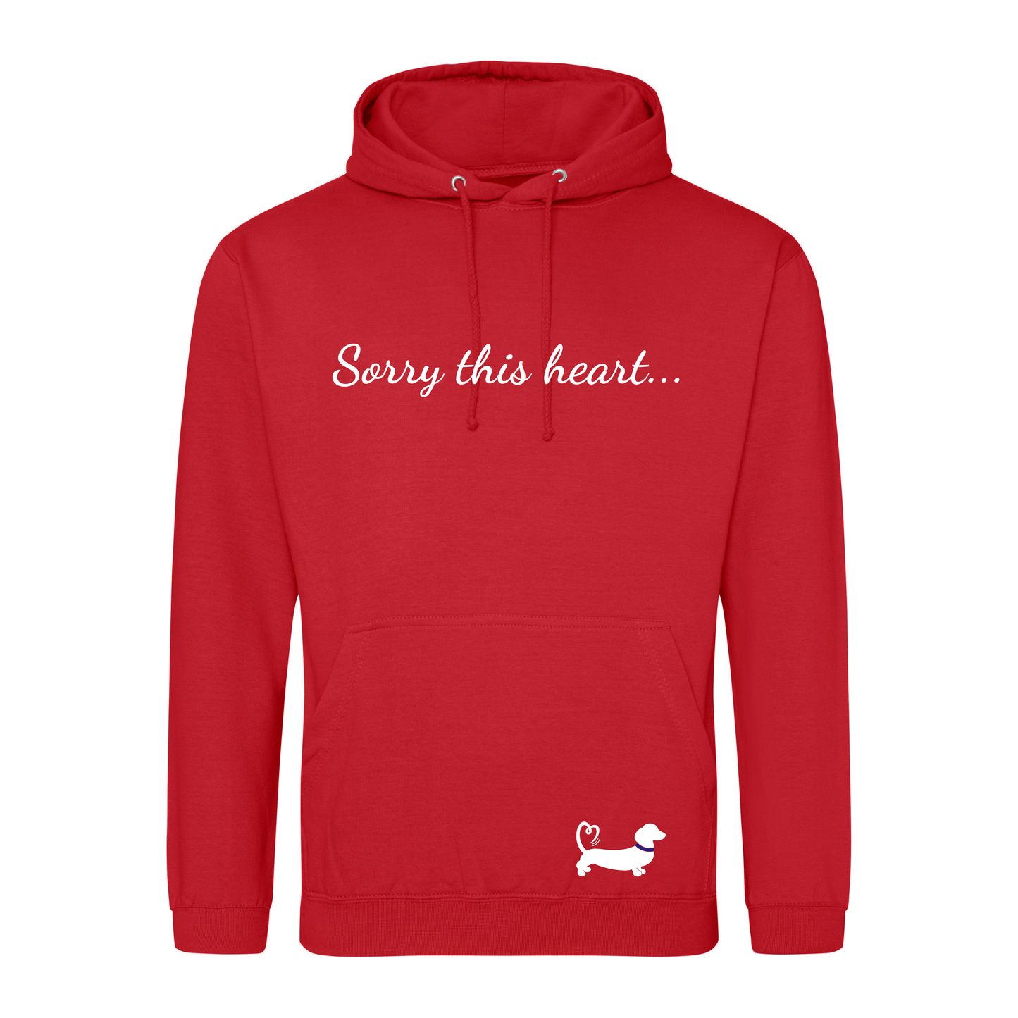 Sorry this heart already belongs to a Dachshund Hoodie - Unisex Fire Red - 22 Designs to choose from