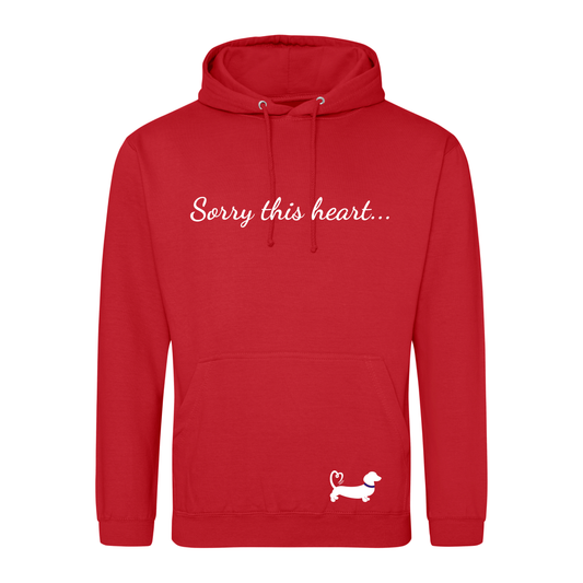 Sorry this heart already belongs to a Dachshund Hoodie - Unisex Fire Red - 22 Designs to choose from