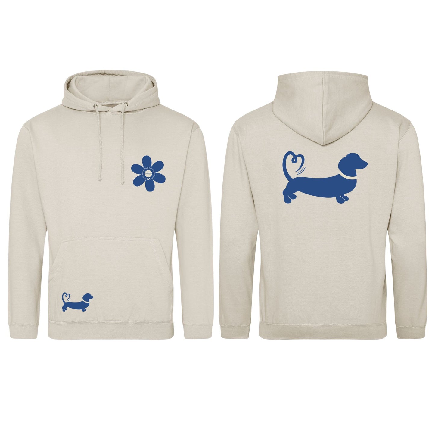 Spring Fling Edition Natural Stone Unisex Hoodie - Blue/Cream - Choose Your Back Design