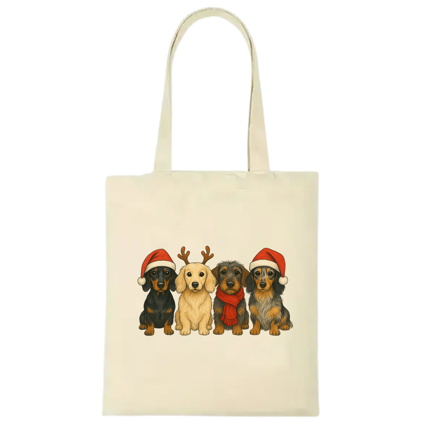 Christmas Dachshund Premium Cotton Tote - 21 Designs to Choose From (Dispatch after 26th Nov)