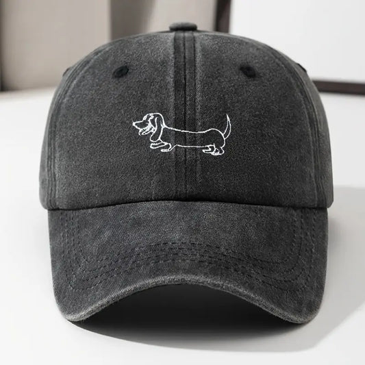 Black Unisex Dachshund Baseball Hat