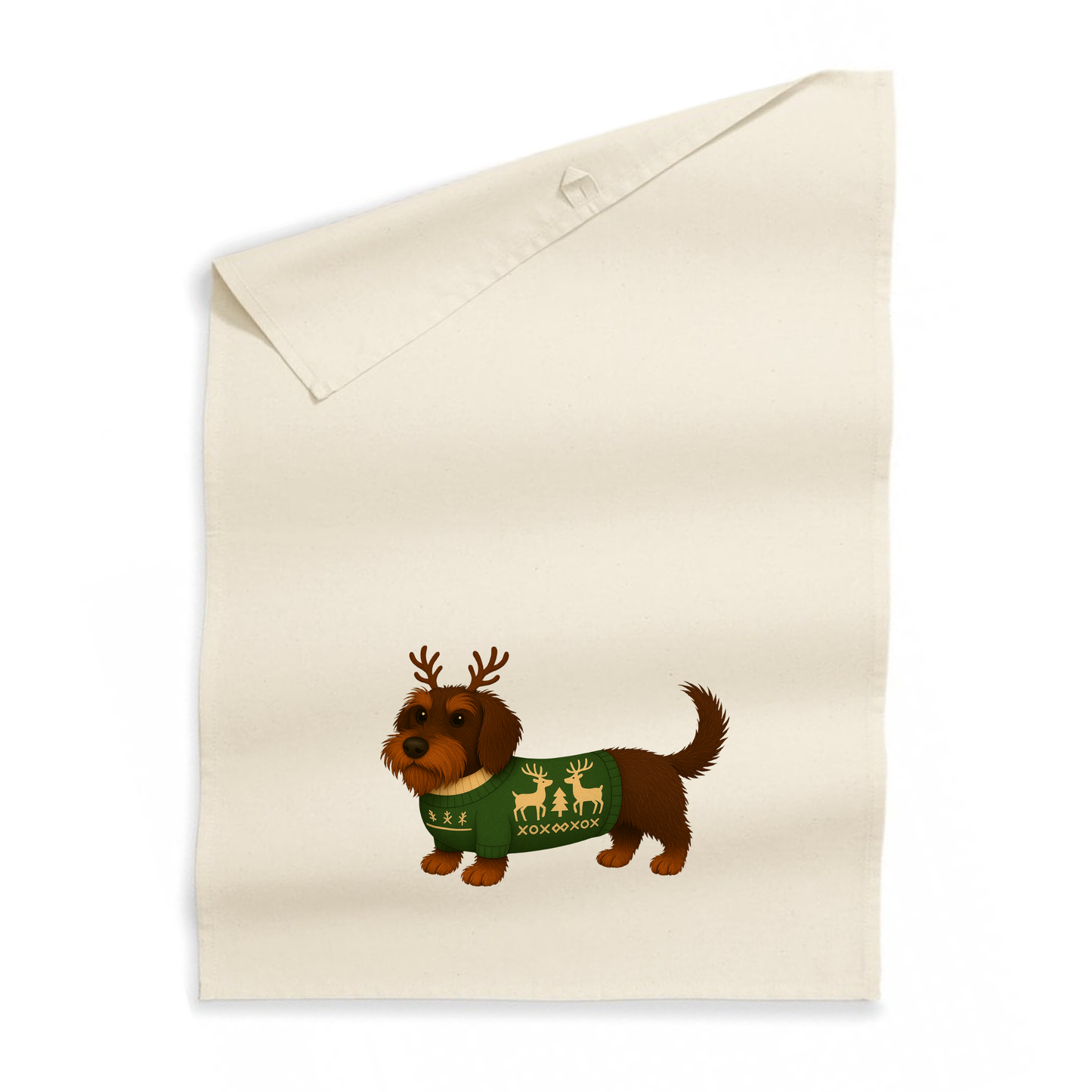 Christmas Dachshund Organic Cotton Tea Towel - 21 Designs to Choose From (Dispatch after 26th Nov)