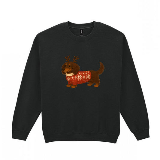 Christmas Chocolate & Tan Long Hair Dachshunds Sweaters - Available in 8 Colours (Dispatch after 26th Nov)