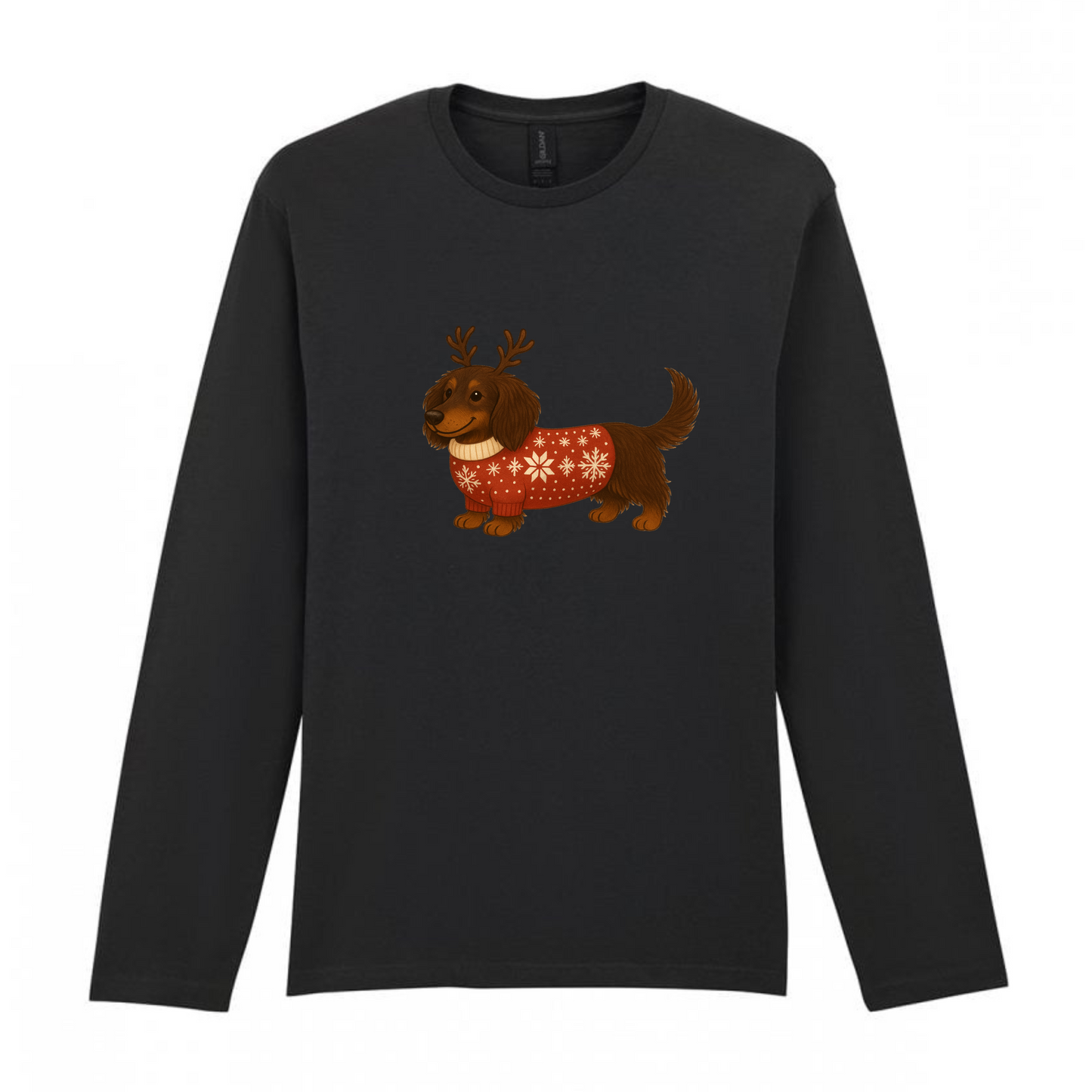 Christmas Dachshunds Black Long Sleeved T Shirt - 21 Designs to Choose From (Dispatch after 26th Nov)