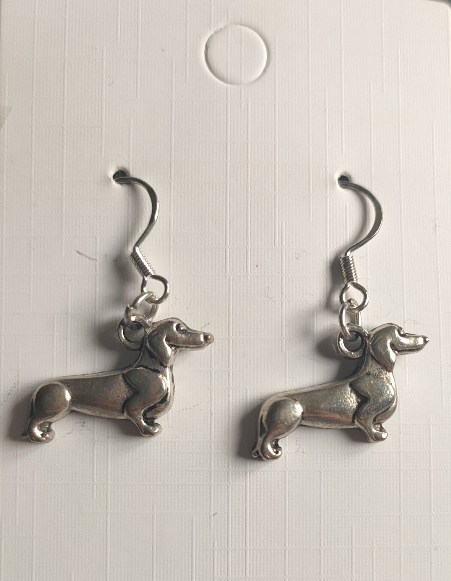 Sterling Silver Dachshund Hook Earrings image 0