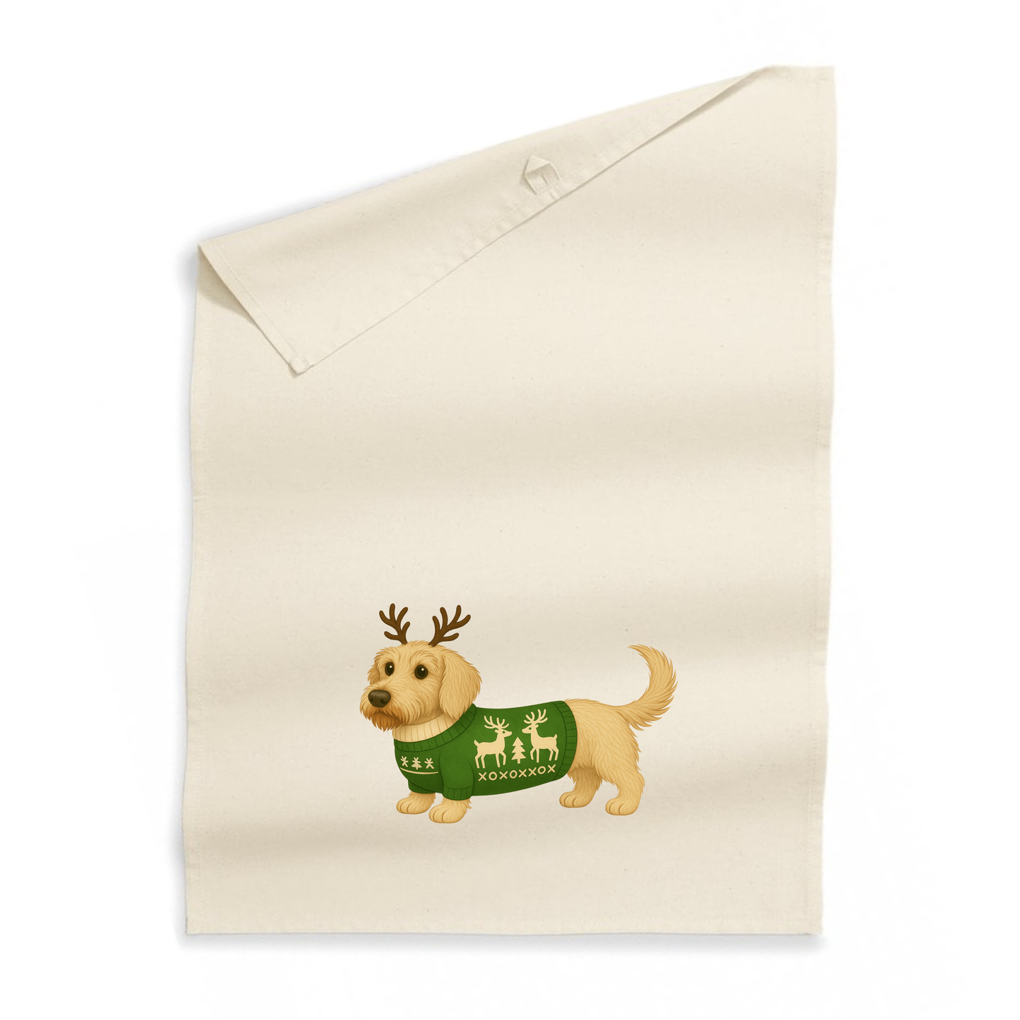 Christmas Dachshund Organic Cotton Tea Towel - 21 Designs to Choose From (Dispatch after 26th Nov)