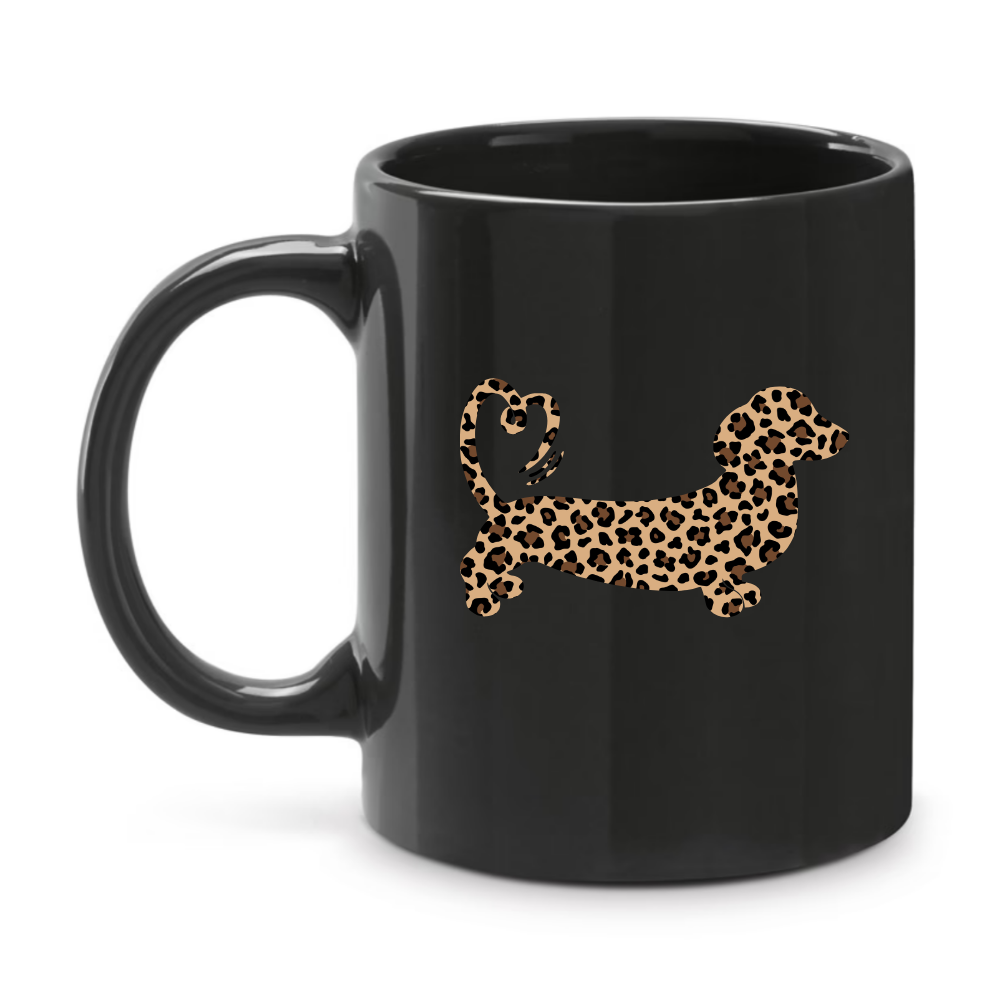 Leopard Print Dachshund Ceramic Mug