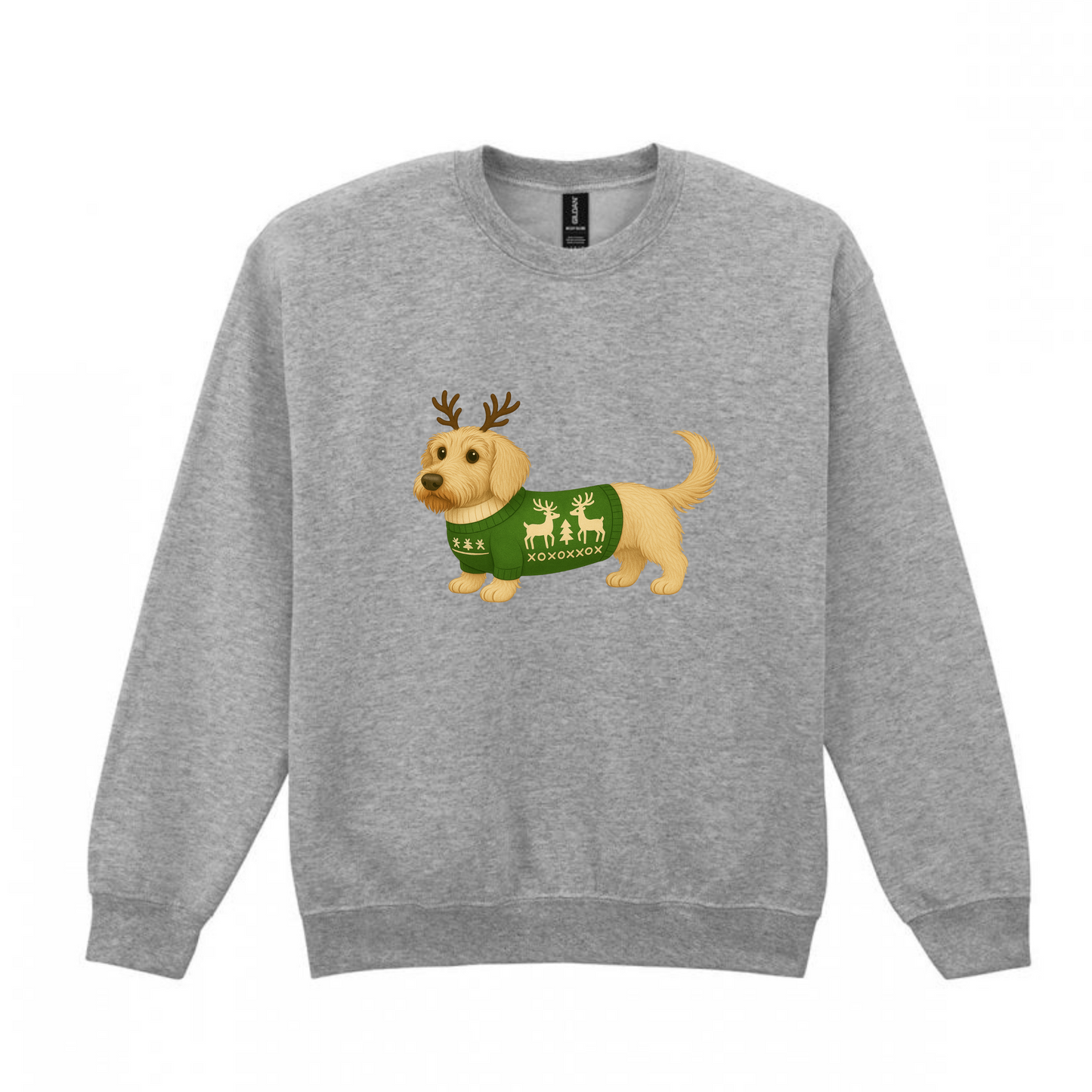 Christmas Cream (Red) Wire Hair Dachshunds Sweaters - Available in 8 Colours (Dispatch after 26th Nov)