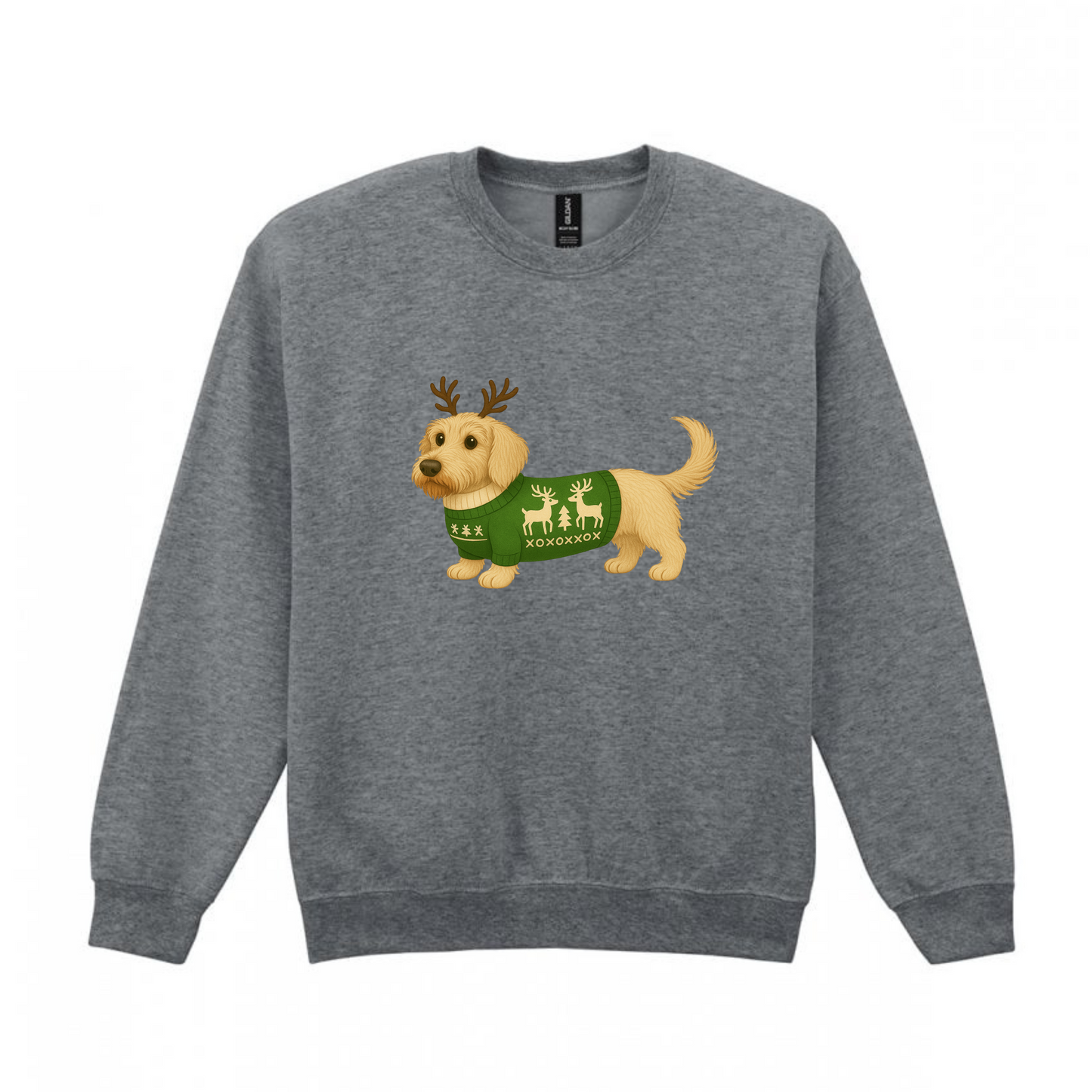 Christmas Cream (Red) Wire Hair Dachshunds Sweaters - Available in 8 Colours (Dispatch after 26th Nov)