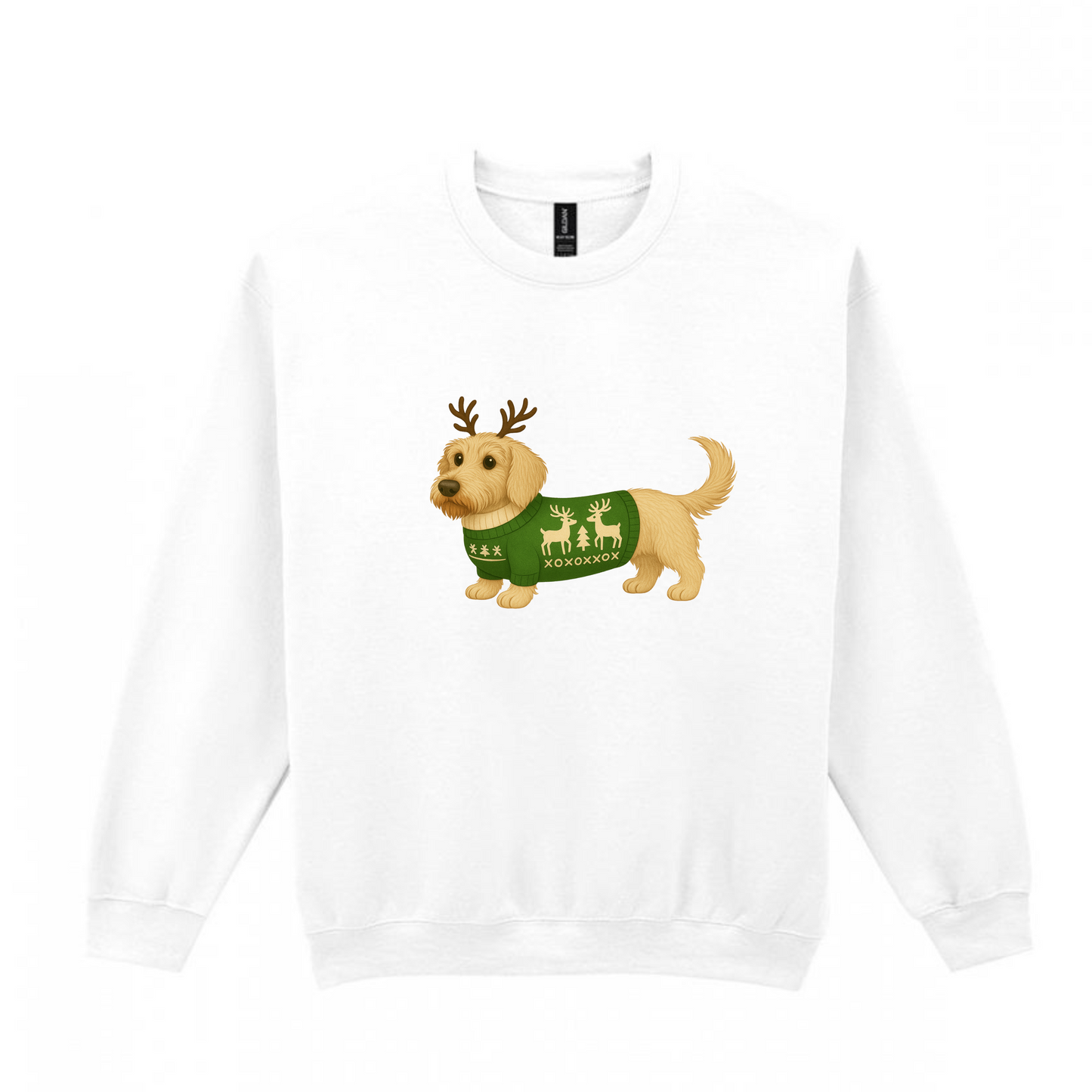 Christmas Cream (Red) Wire Hair Dachshunds Sweaters - Available in 8 Colours (Dispatch after 26th Nov)