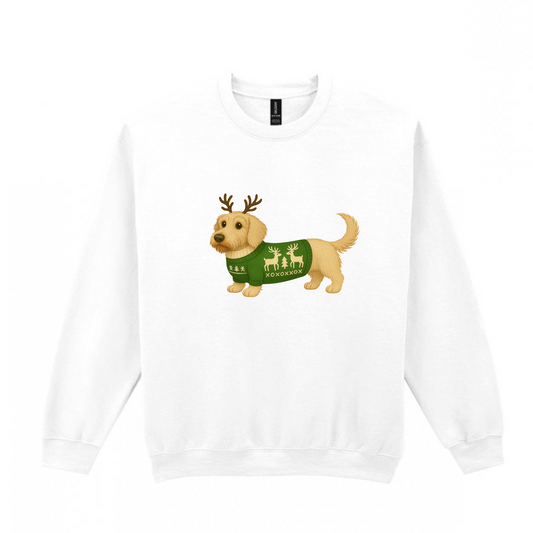 Christmas Cream (Red) Wire Hair Dachshunds Sweaters - Available in 8 Colours (Dispatch after 26th Nov)