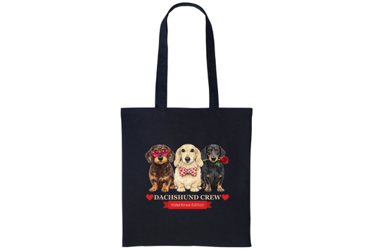 Dachshund Crew – Valentines Edition Black Tote Bag