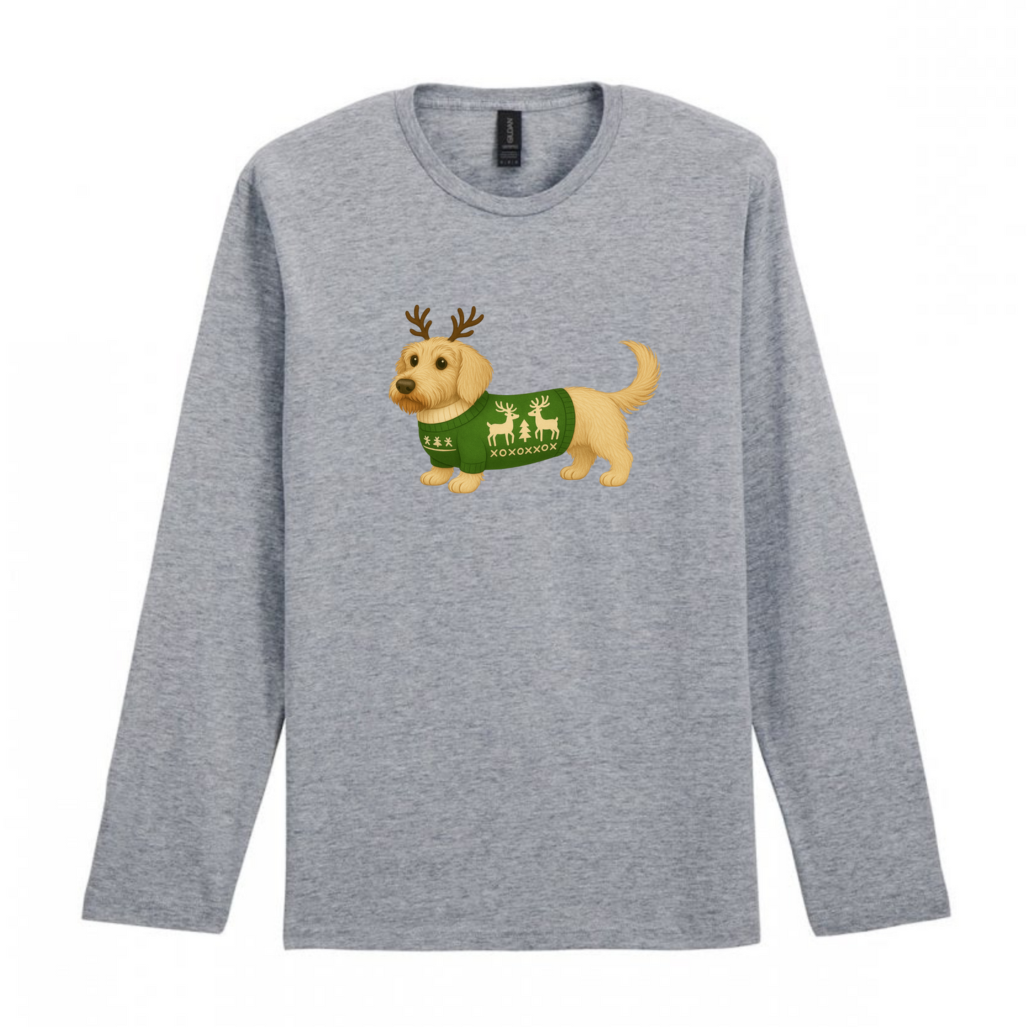 Christmas Dachshunds Grey Long Sleeved T Shirt - 21 Designs to Choose From (Dispatch after 26th Nov)