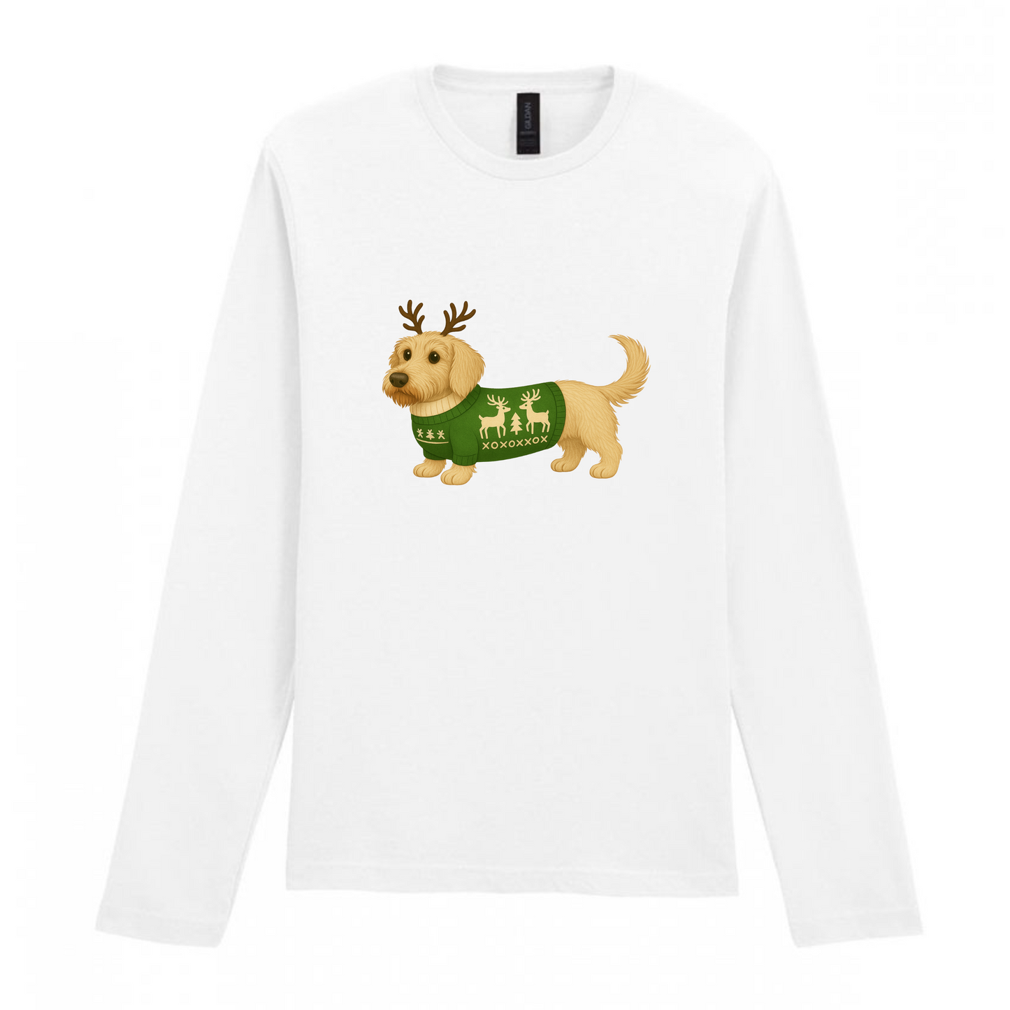 Christmas Dachshunds White Long Sleeved T Shirt - 21 Designs to Choose From (Dispatch after 26th Nov)