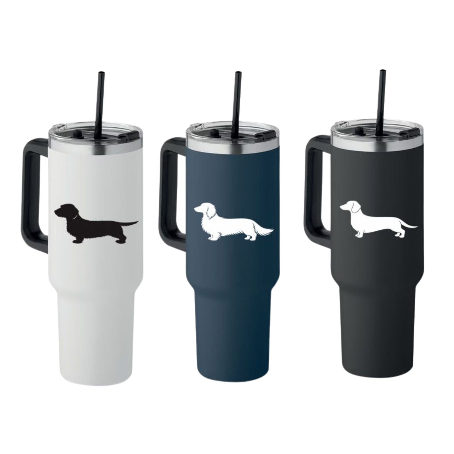 Dachshund Silhouette Double Wall Stainless Steel Tumbler – Choice of Coat