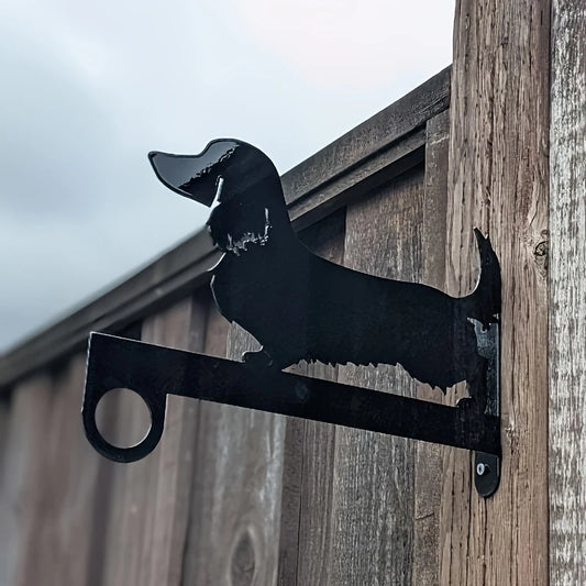 Metal Dachshund Flower Basket Hanger