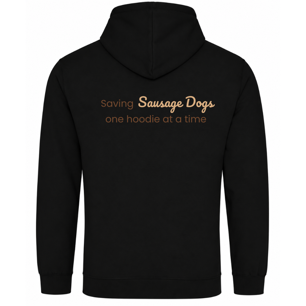 Leopard Print Dachshund Hoodie – Black