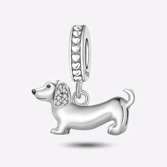 New Style Dachshund Charm - 925 Sterling Silver