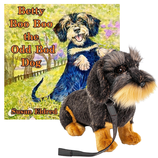 Betty Boo Boo The Odd Bod Dog Book & Sitting Wire Haired Dachshund Toy