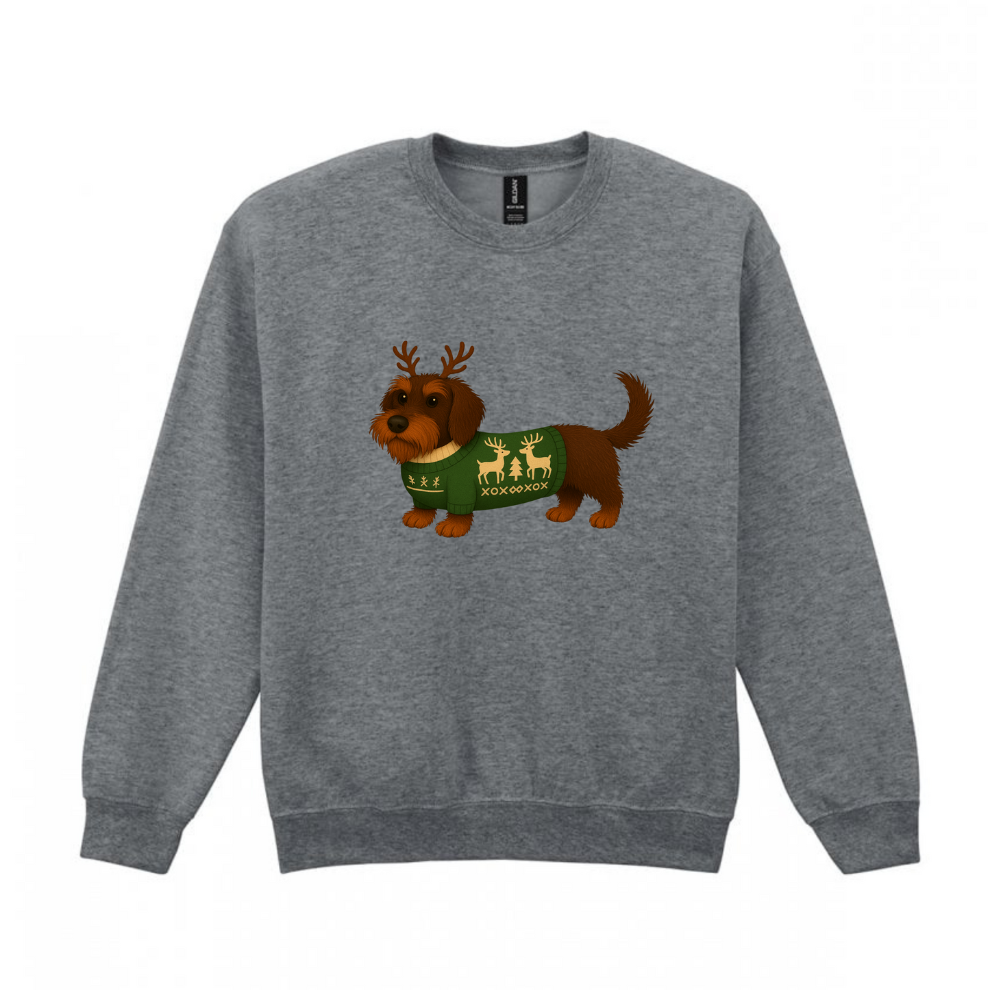 Christmas Chocolate & Tan  Wire Hair Dachshunds Sweaters - Available in 8 Colours (Dispatch after 26th Nov)