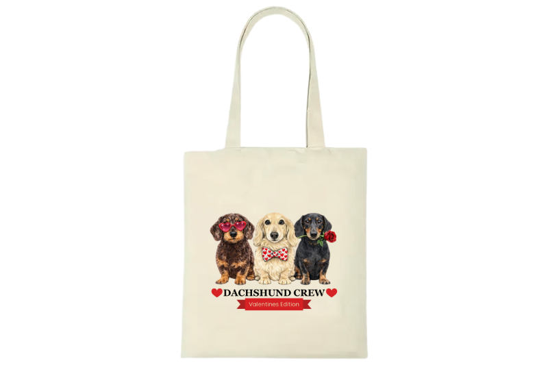 Dachshund Crew – Valentines Edition Natural Tote Bag