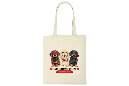Dachshund Crew – Valentines Edition Natural Tote Bag