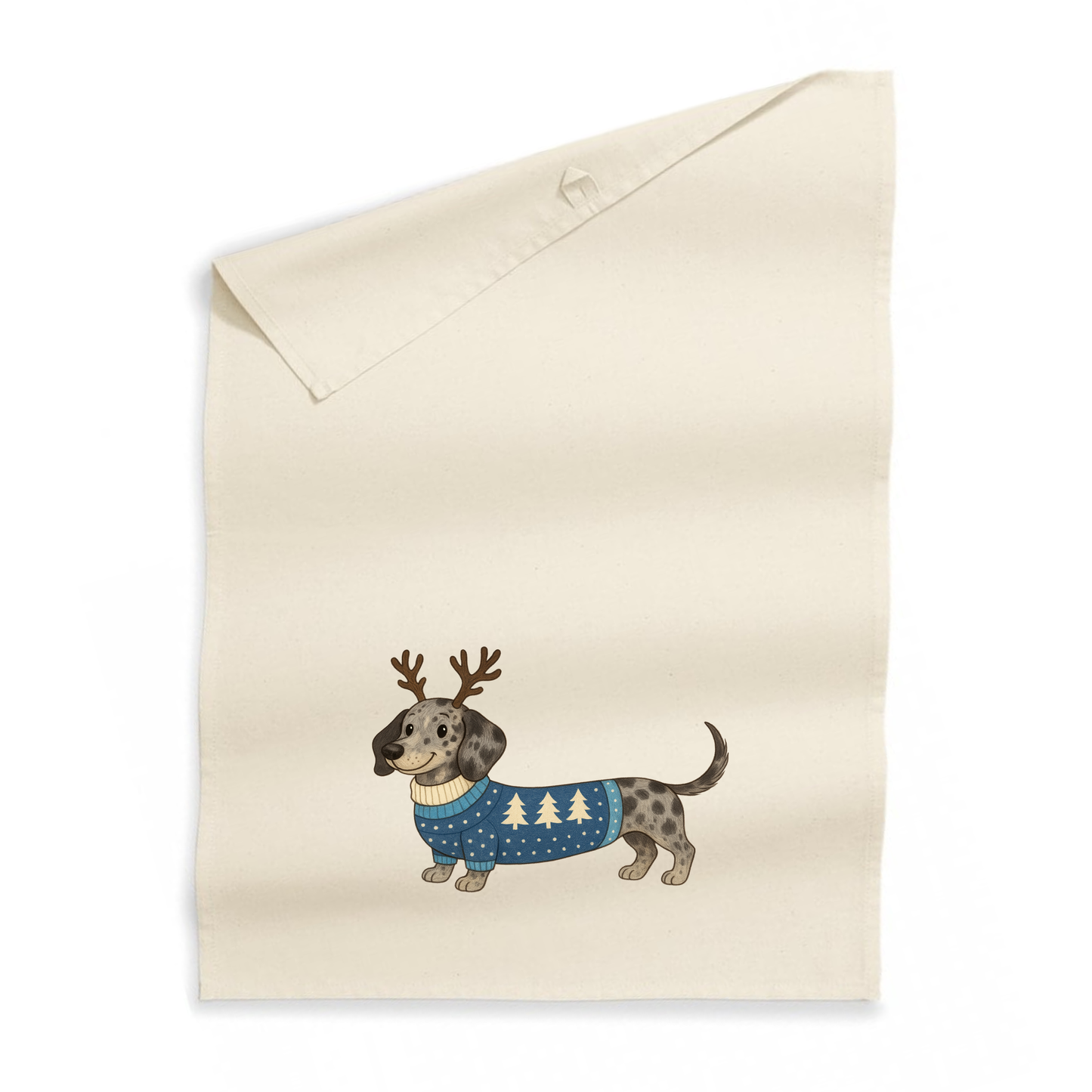 Christmas Dachshund Organic Cotton Tea Towel - 21 Designs to Choose From (Dispatch after 26th Nov)