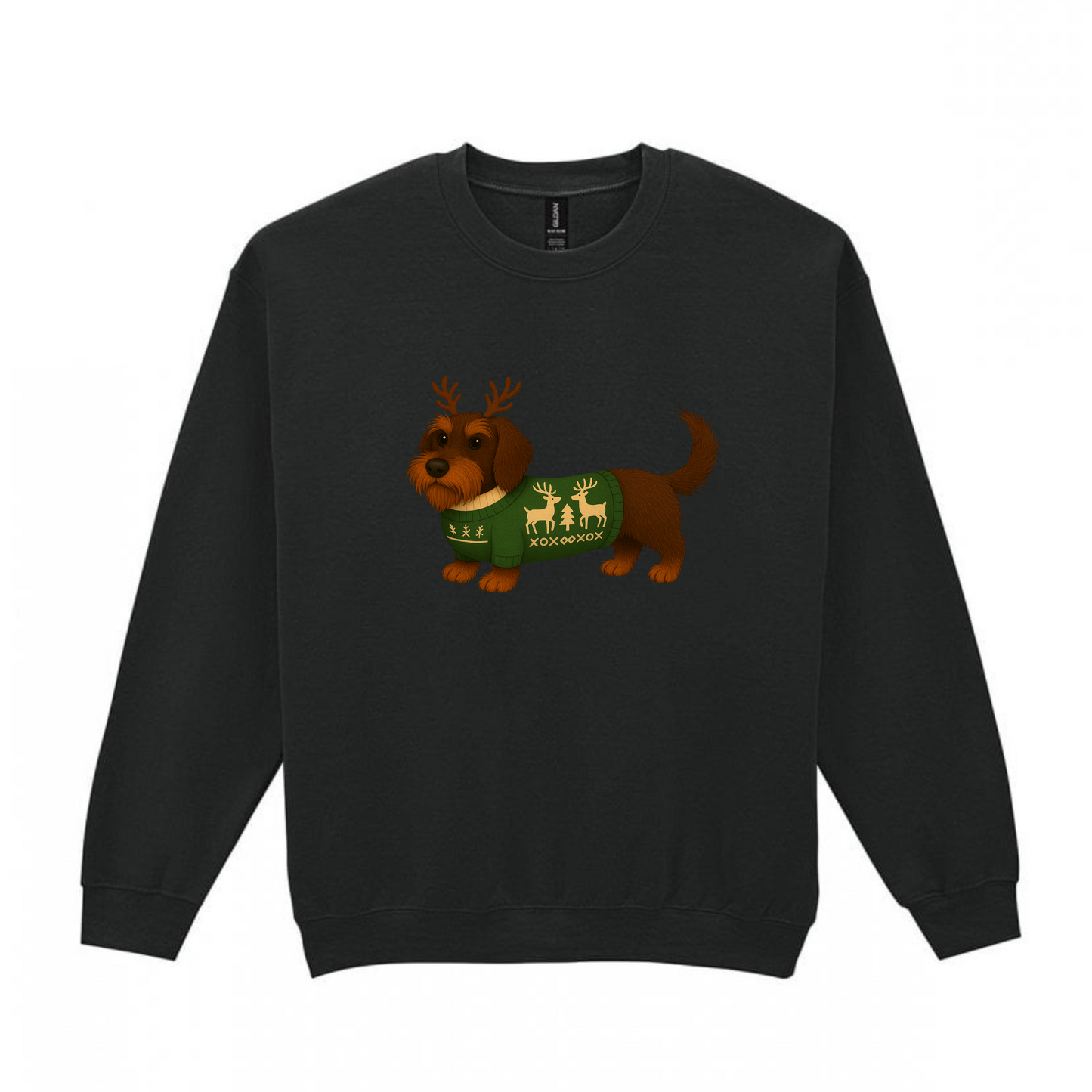 Christmas Chocolate & Tan  Wire Hair Dachshunds Sweaters - Available in 8 Colours (Dispatch after 26th Nov)