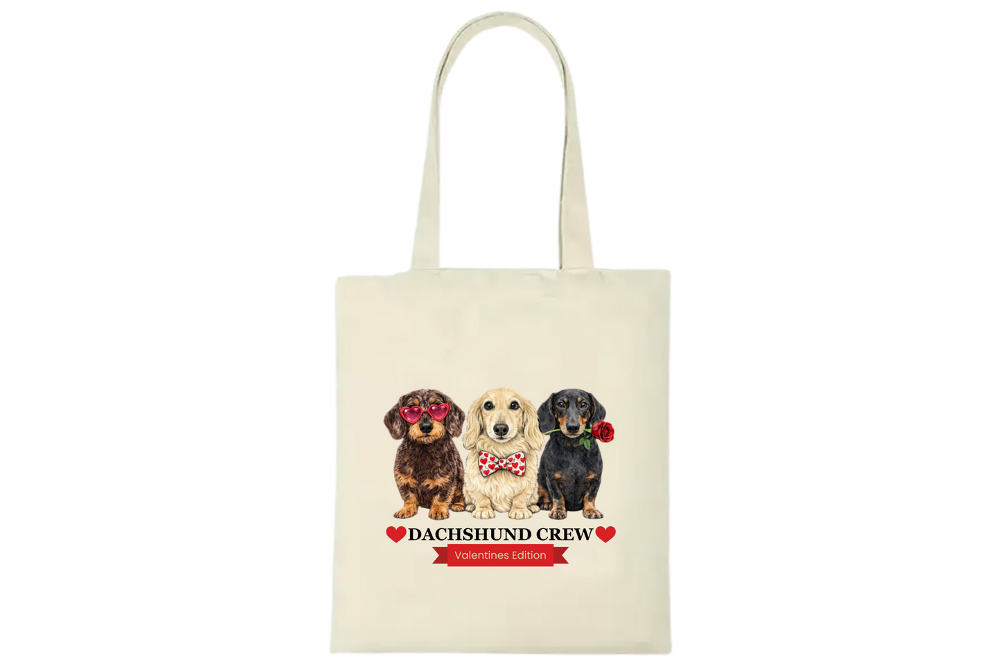 Dachshund Crew – Valentines Edition Natural Tote Bag