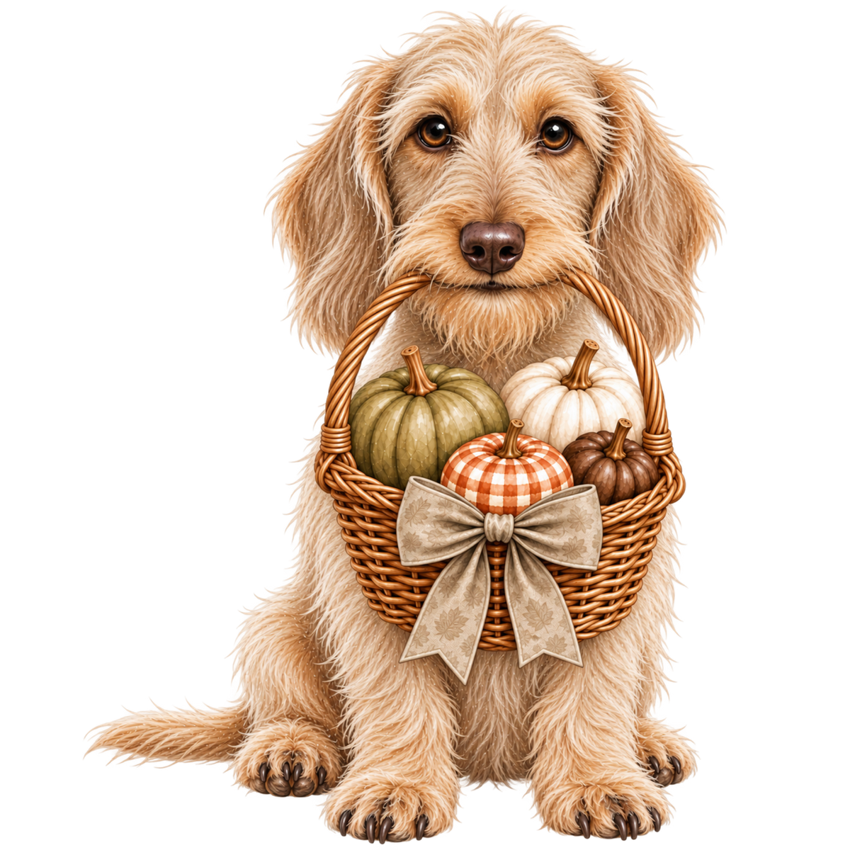 🎃 Wire Haired Dachshund Halloween Pumpkin Basket  Pocket Tote – 6 Designs | 3 Sizes 🐾