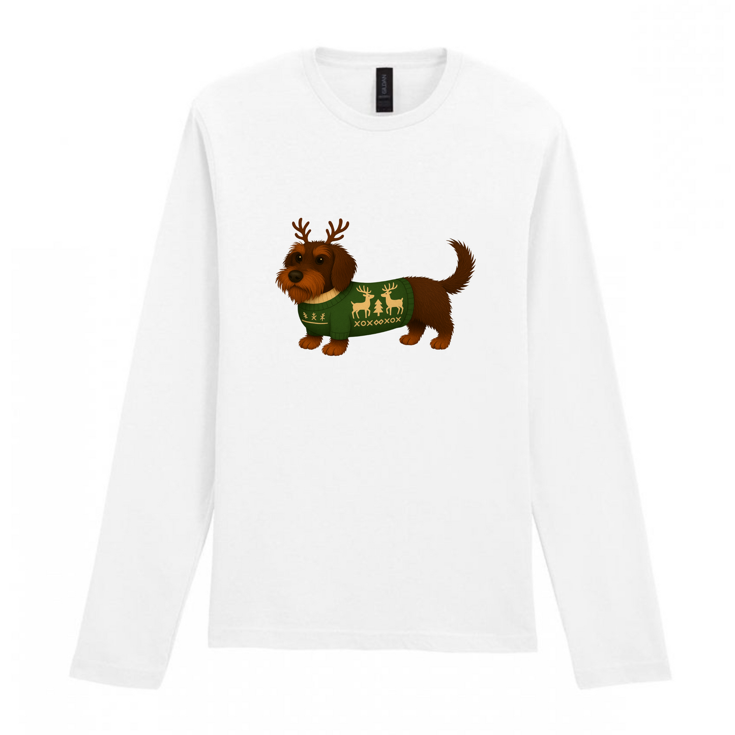 Christmas Dachshunds White Long Sleeved T Shirt - 21 Designs to Choose From (Dispatch after 26th Nov)