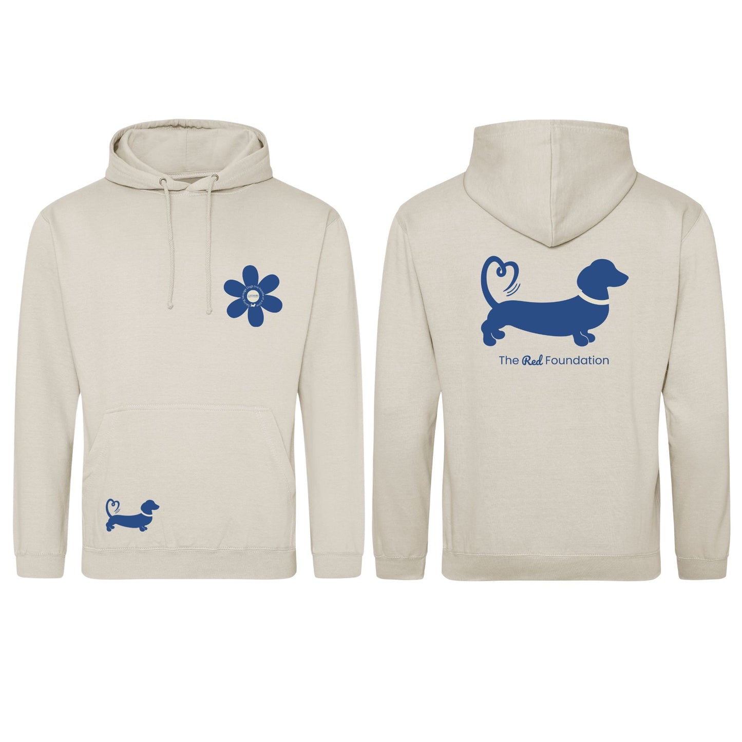 Spring Fling Edition Natural Stone Unisex Hoodie - Blue/Cream - Choose Your Back Design