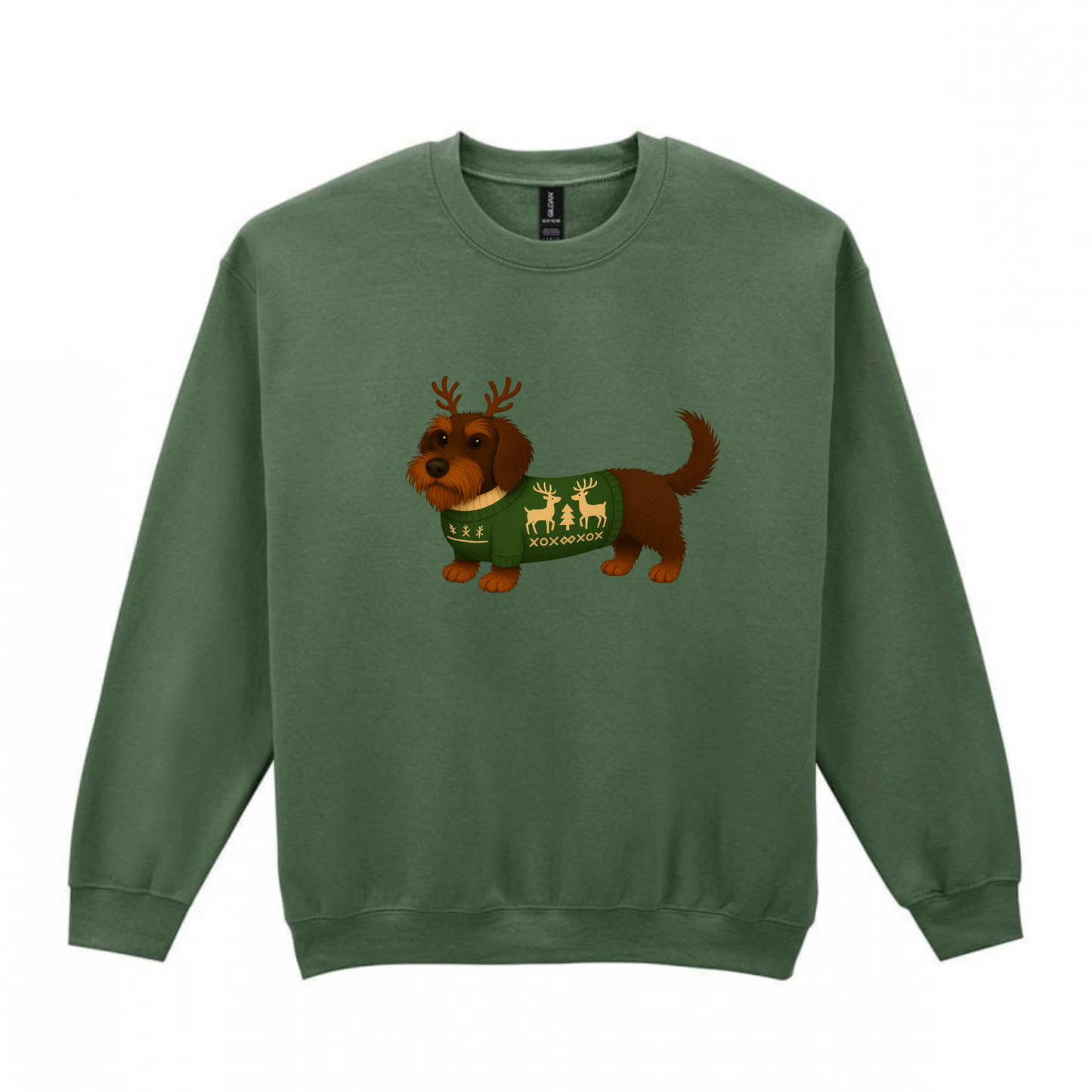 Christmas Chocolate & Tan  Wire Hair Dachshunds Sweaters - Available in 8 Colours (Dispatch after 26th Nov)
