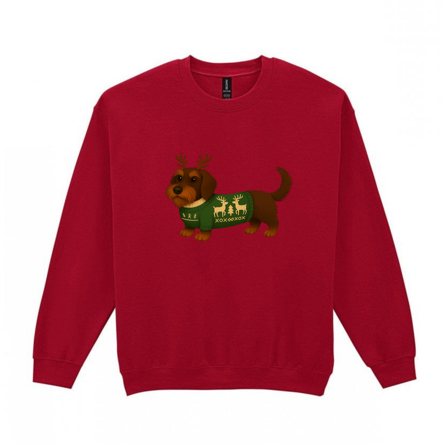 Christmas Chocolate & Tan  Wire Hair Dachshunds Sweaters - Available in 8 Colours (Dispatch after 26th Nov)
