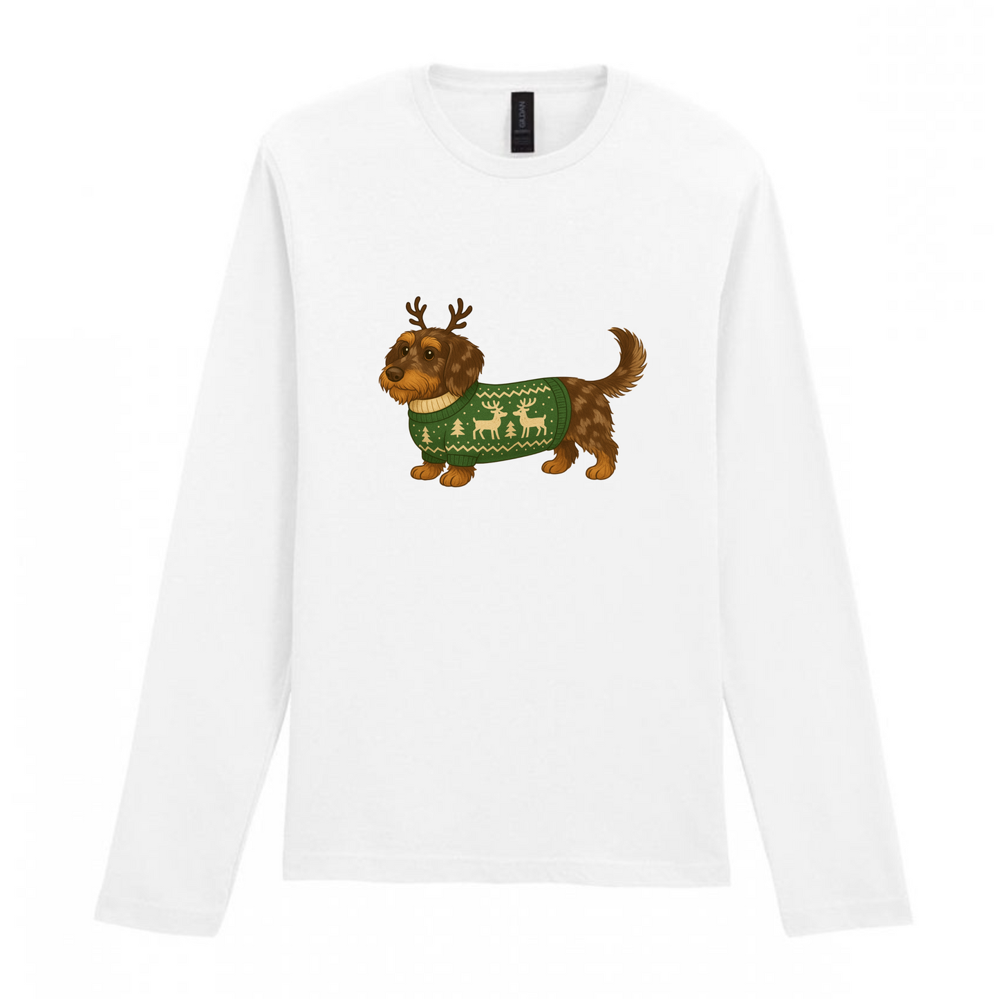 Christmas Dachshunds White Long Sleeved T Shirt - 21 Designs to Choose From (Dispatch after 26th Nov)