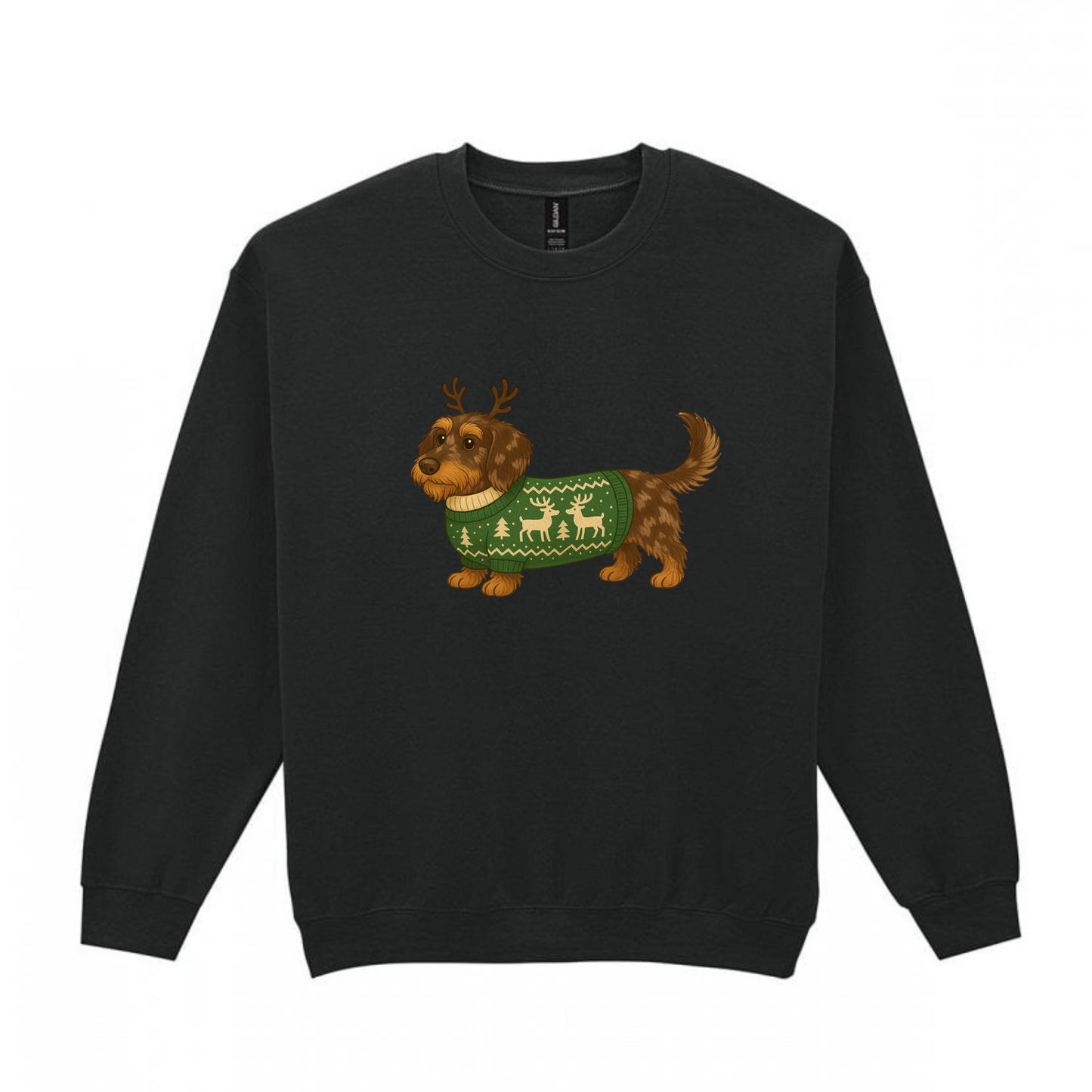 Christmas Chocolate Dapple Wire Hair Dachshunds Sweaters - Available in 8 Colours (Dispatch after 26th Nov)