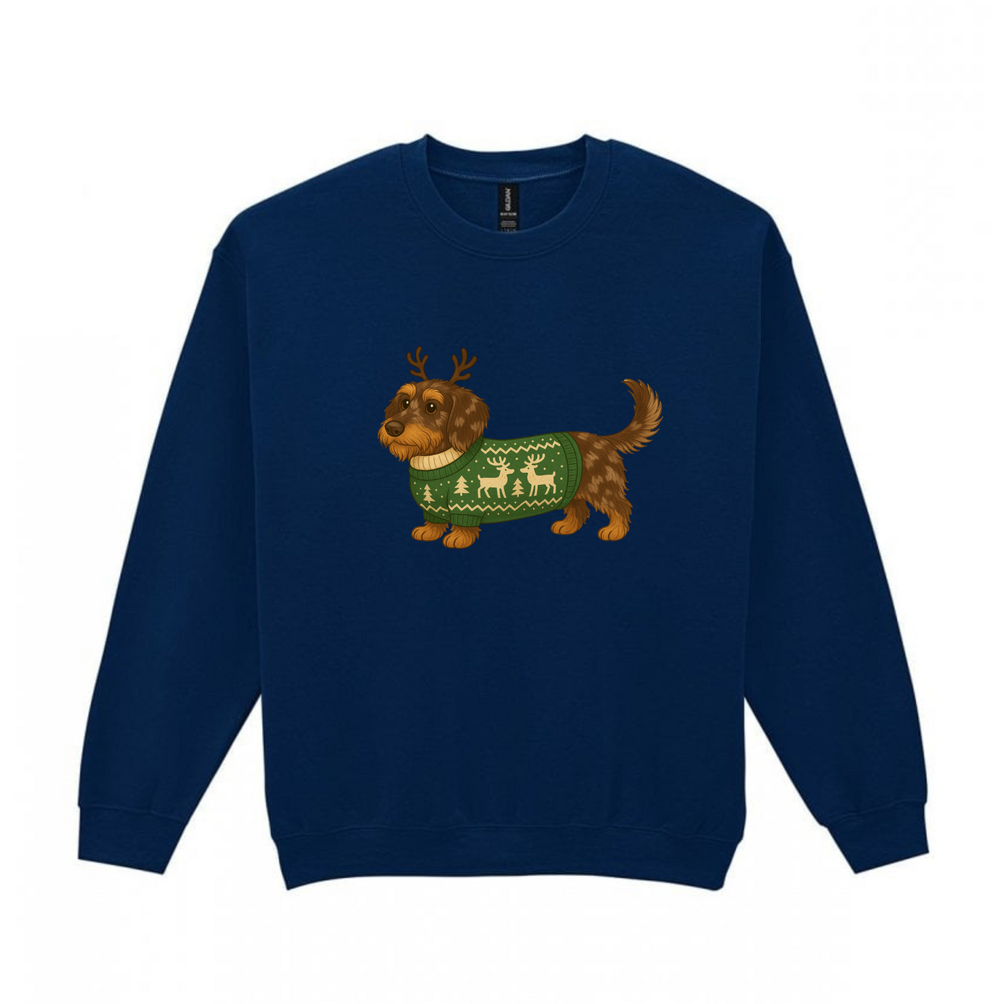 Christmas Chocolate Dapple Wire Hair Dachshunds Sweaters - Available in 8 Colours (Dispatch after 26th Nov)