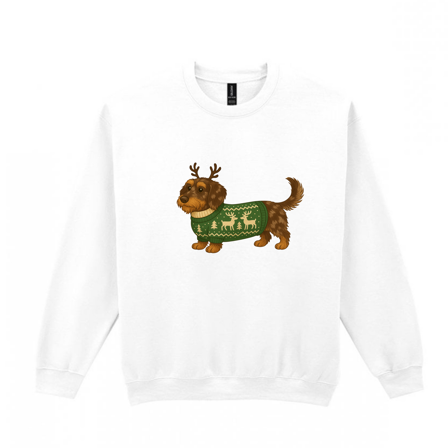 Christmas Chocolate Dapple Wire Hair Dachshunds Sweaters - Available in 8 Colours (Dispatch after 26th Nov)